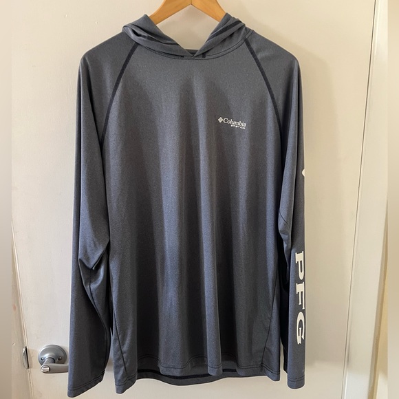 Columbia Gray Blue Sportswear Long Sleeve with Hood Fishing - Picture 1 of 4